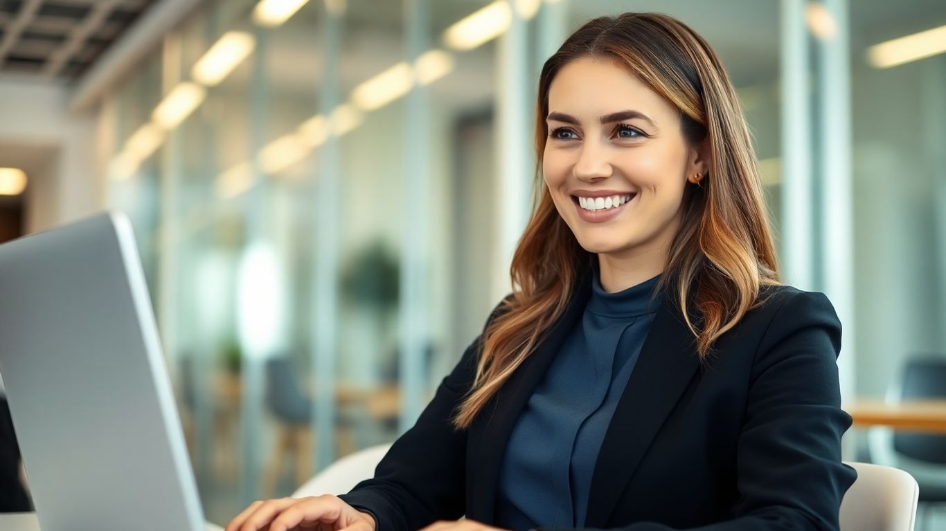 Woman on a video call discussing hiring