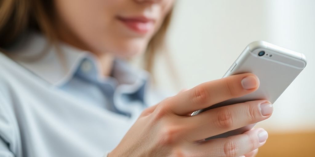 Person on a phone call with a smartphone.