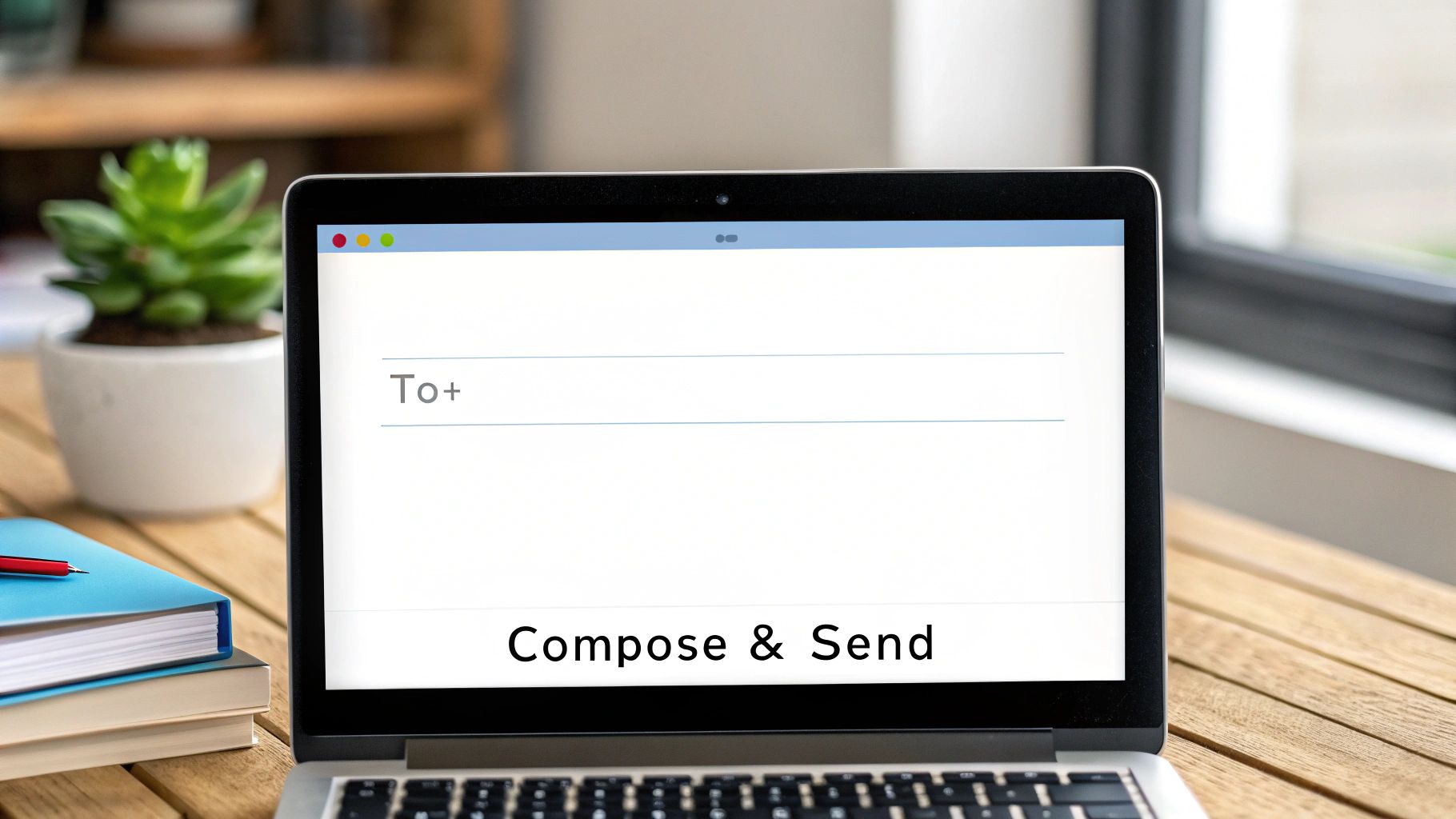 An email compose window showing a phone number with a carrier gateway in the 'To' field.