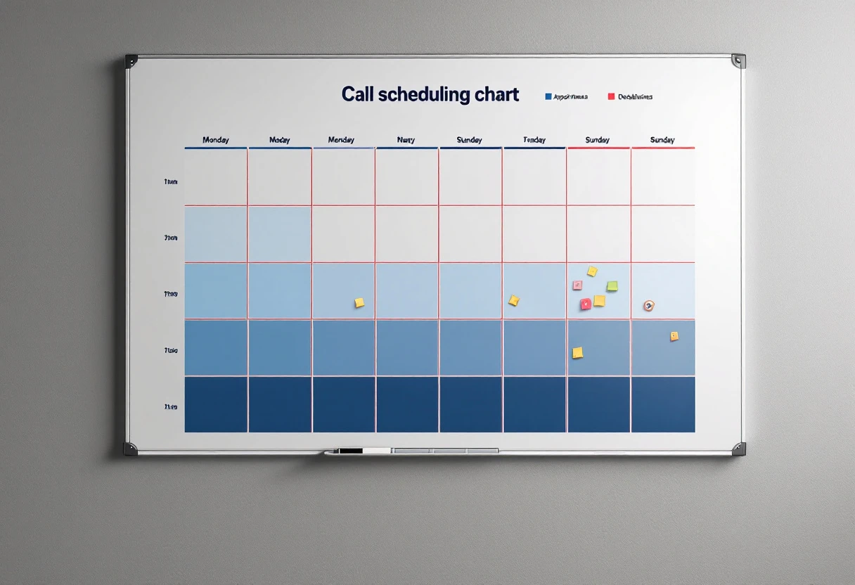 A visual representation of an optimal call scheduling chart
