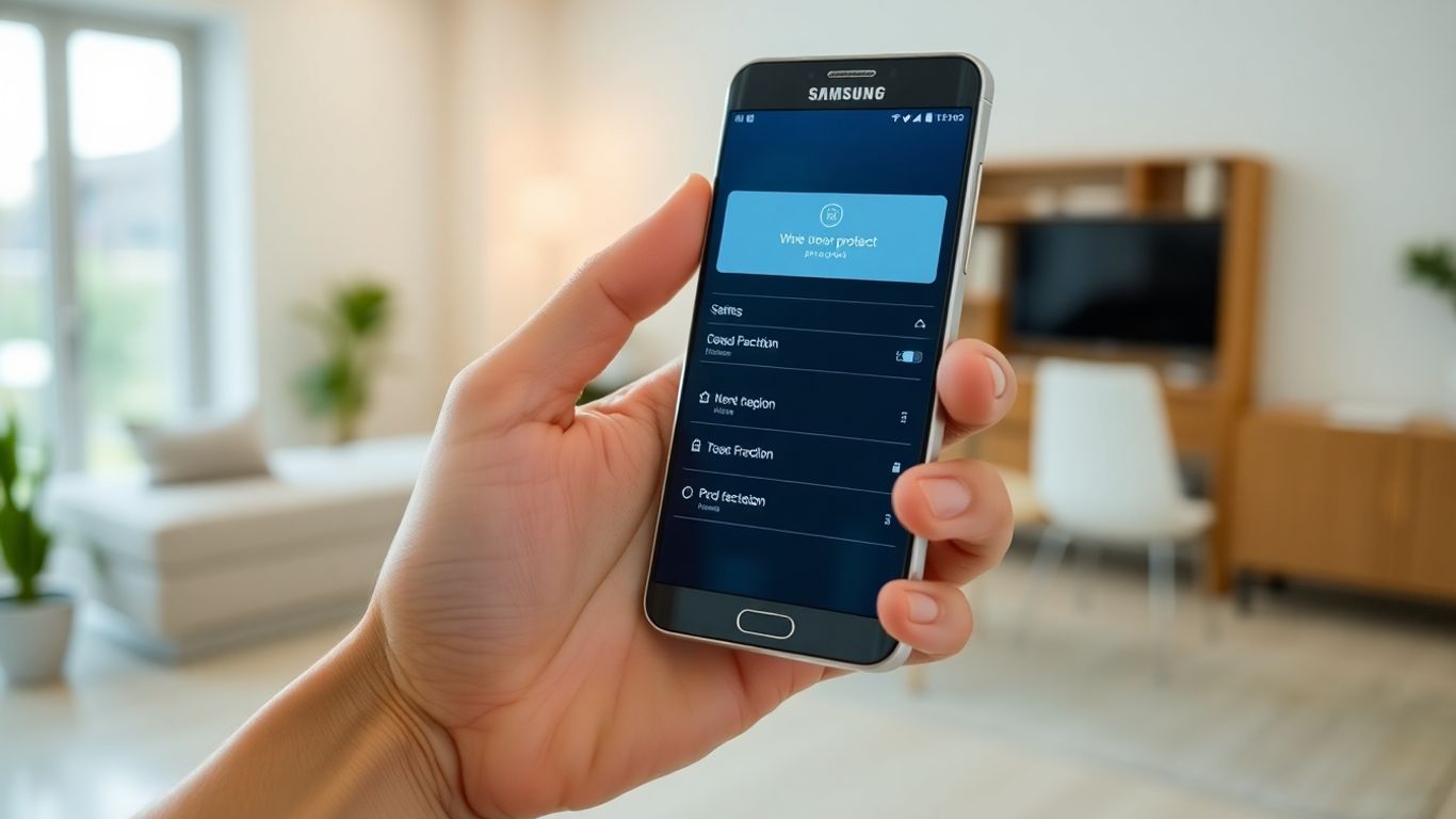Person adjusting Samsung caller ID and spam settings