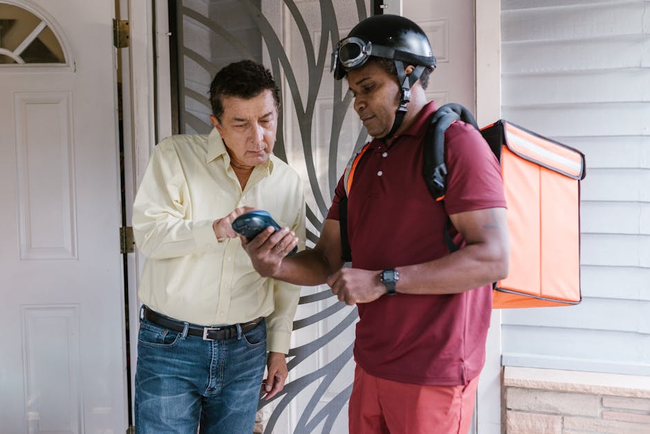 An image illustrating a customer receiving order updates on various devices, including a smartphone, tablet, and laptop, depicting seamless communication.