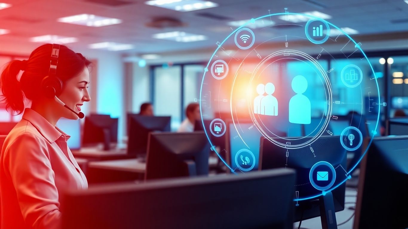 AI voice agents and humans collaborating in call center