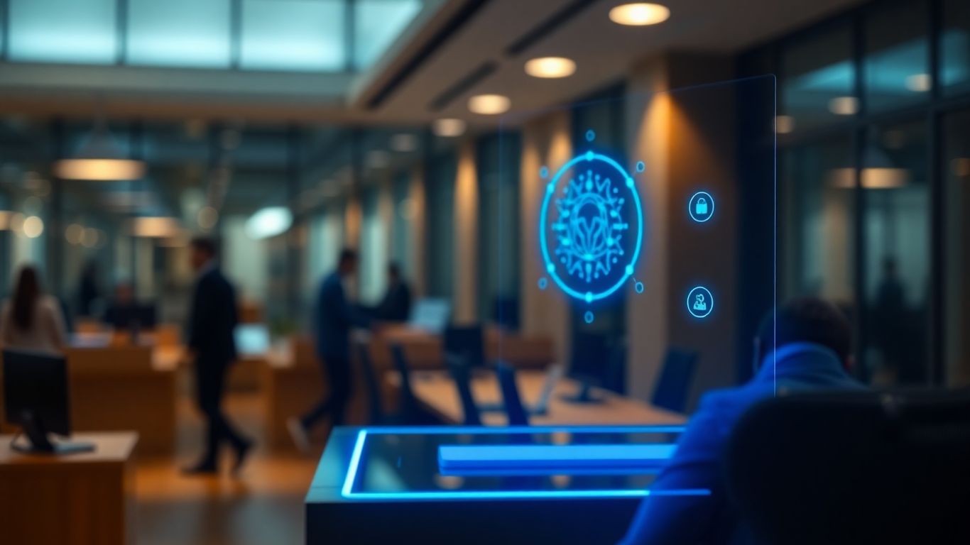 AI receptionist interface glowing