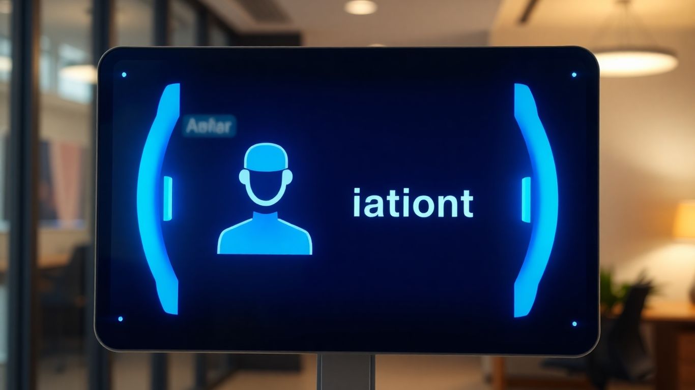 AI receptionist interface with digital avatar