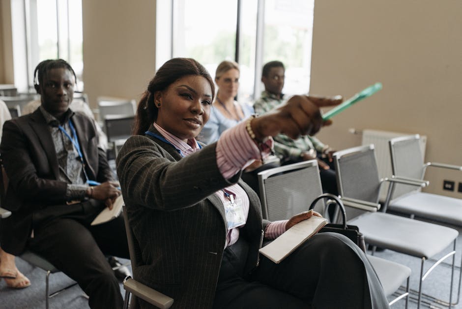 An engaging training session where a diverse team practices communication skills over the phone.