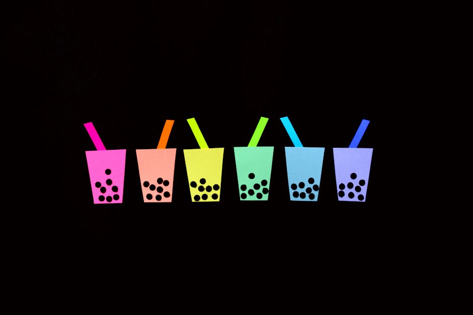 A friendly bubble tea shop agent talking on the phone, with colorful bubble tea drinks in the background, creating a welcoming atmosphere.