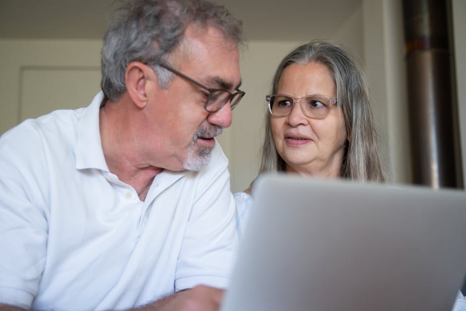 A caring phone agent engaged in conversation with an elderly family member, displaying genuine concern.