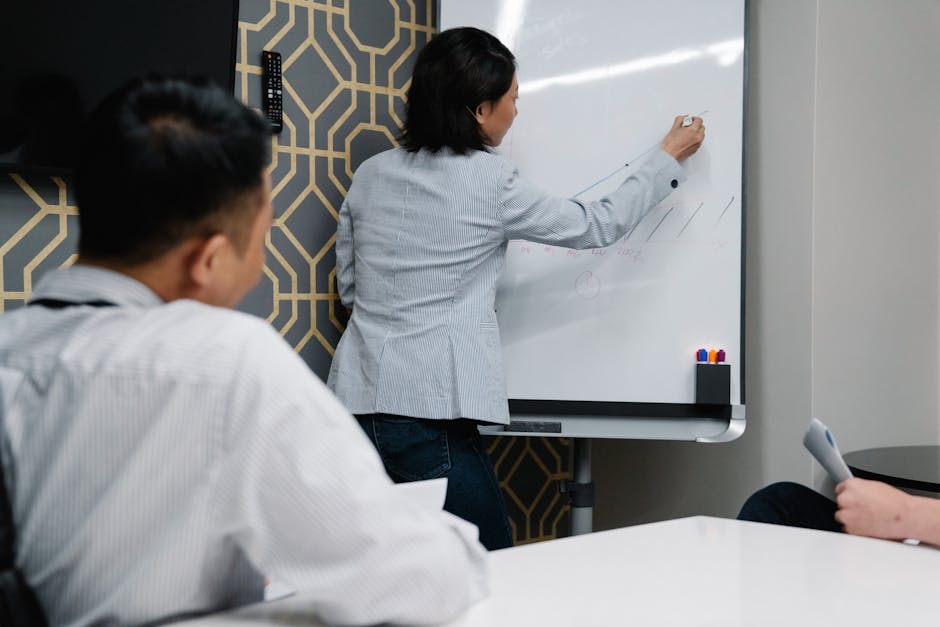 A team of phone agents engaged in a lead qualification training session, highlighting the collaborative learning environment.