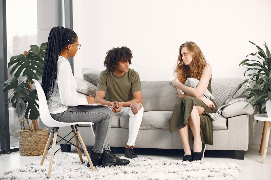 A supportive and comforting environment where a phone agent interacts with families, showing empathy and professionalism.