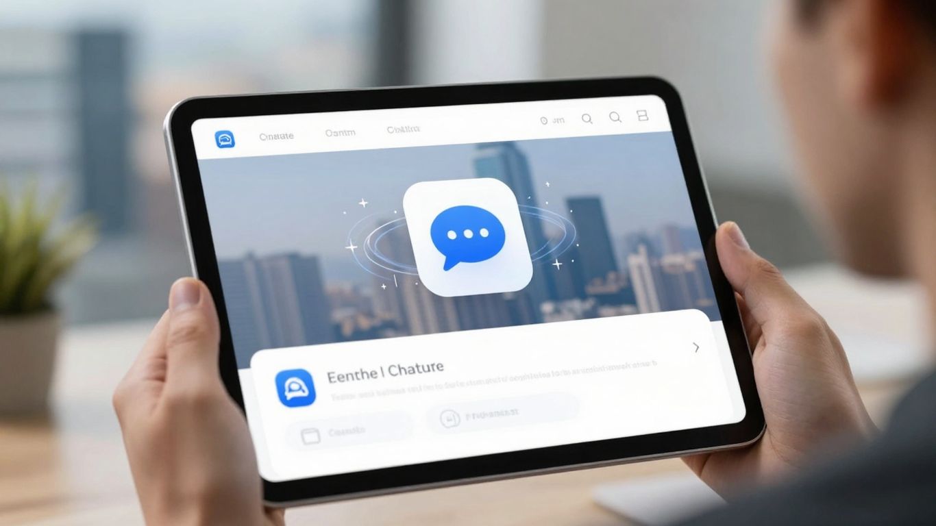 AI chatbot on tablet in real estate setting