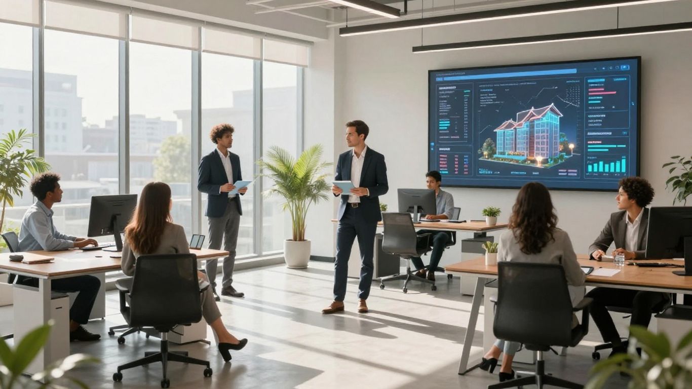 Realtors using AI technology for real estate business.