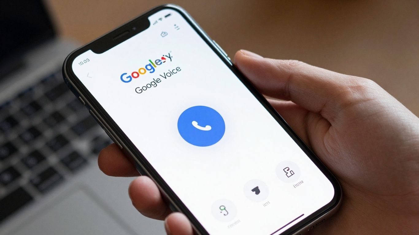 Google Voice call interface on a smartphone screen.