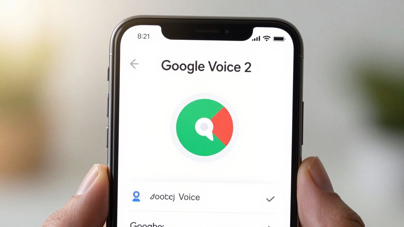 Smartphone showing Google Voice call screen.
