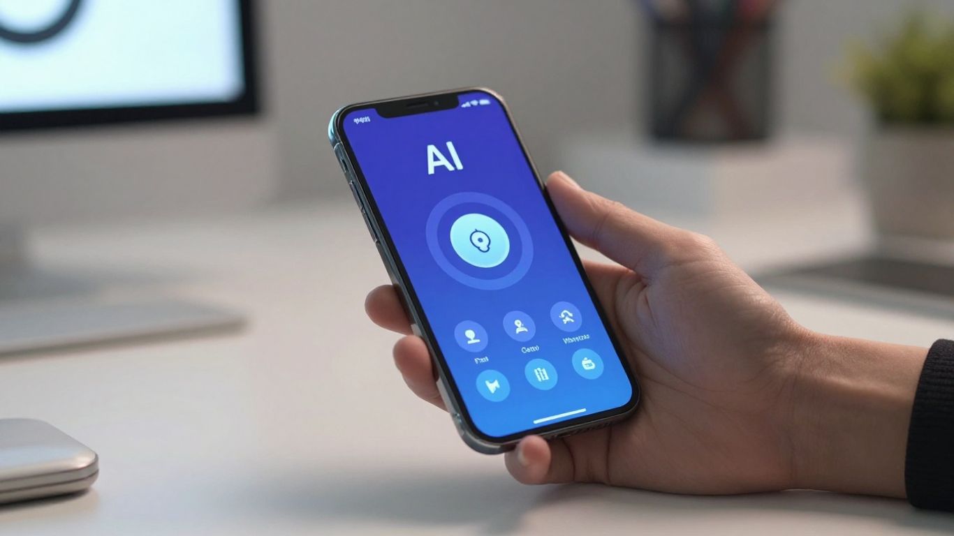 AI leasing agent interface on a smartphone.