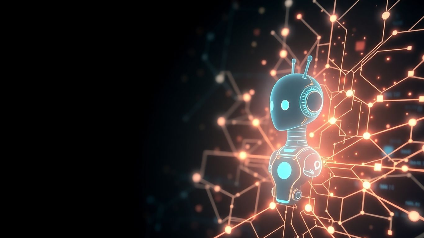Futuristic AI chatbot interface with glowing neural networks.