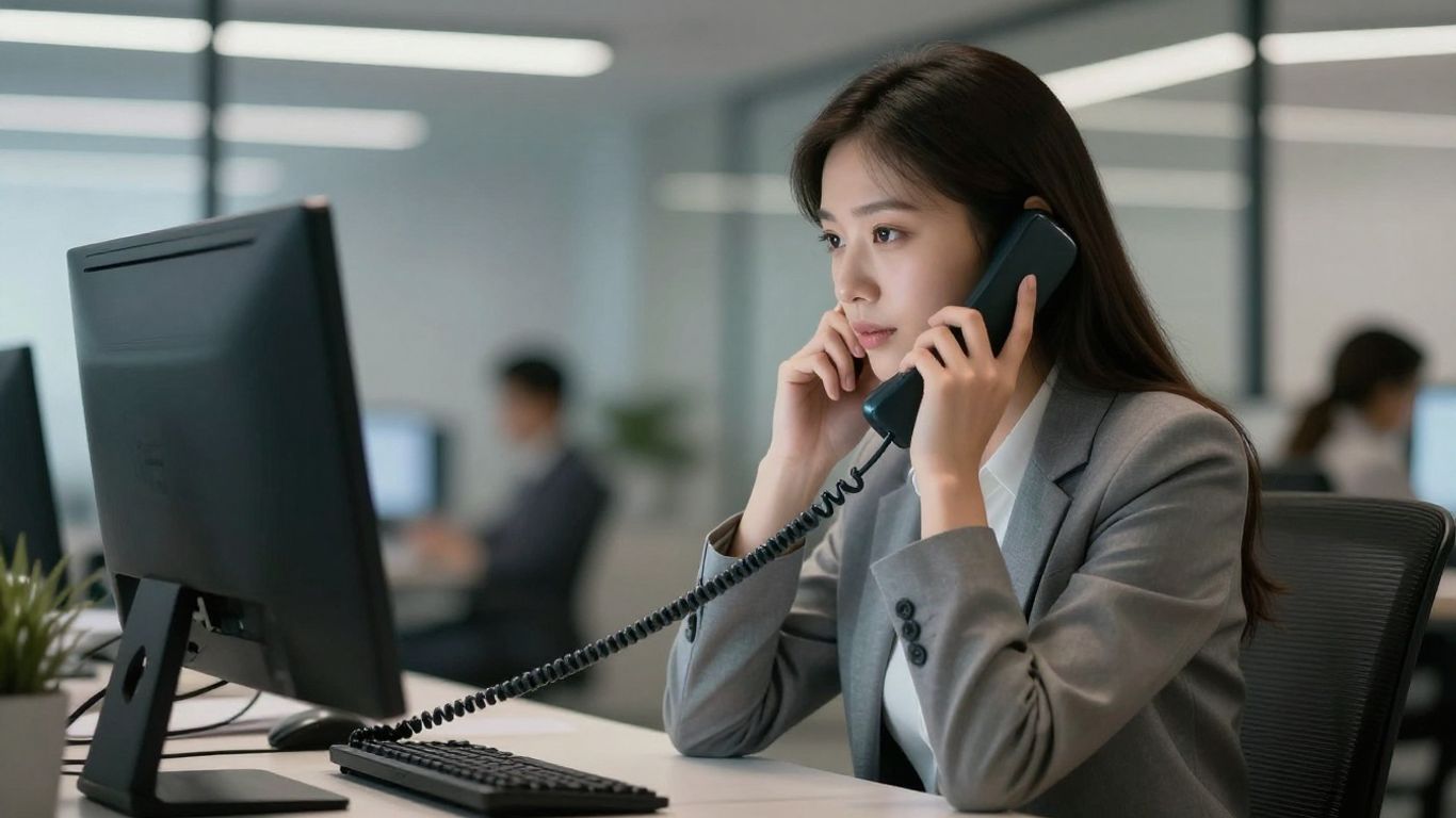 Professional answering phone after hours.