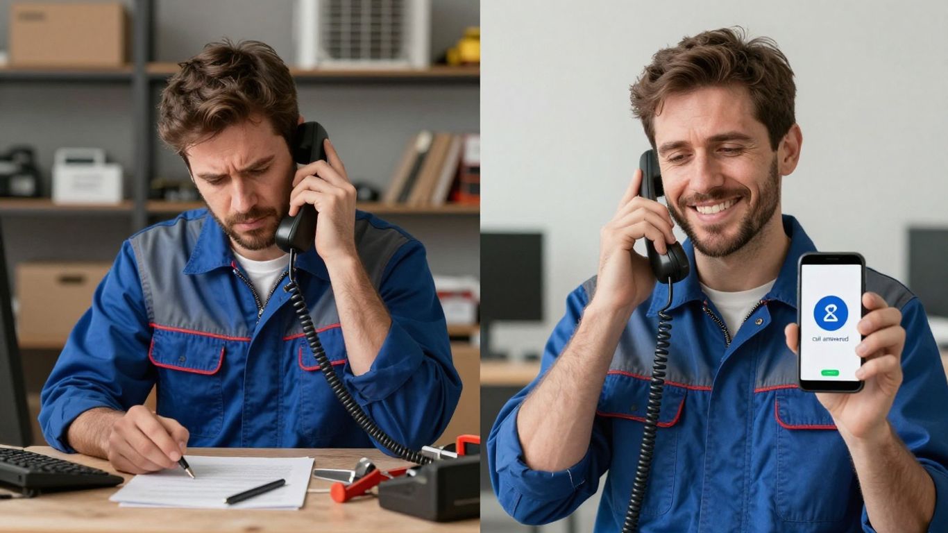 HVAC technician answering calls 24/7