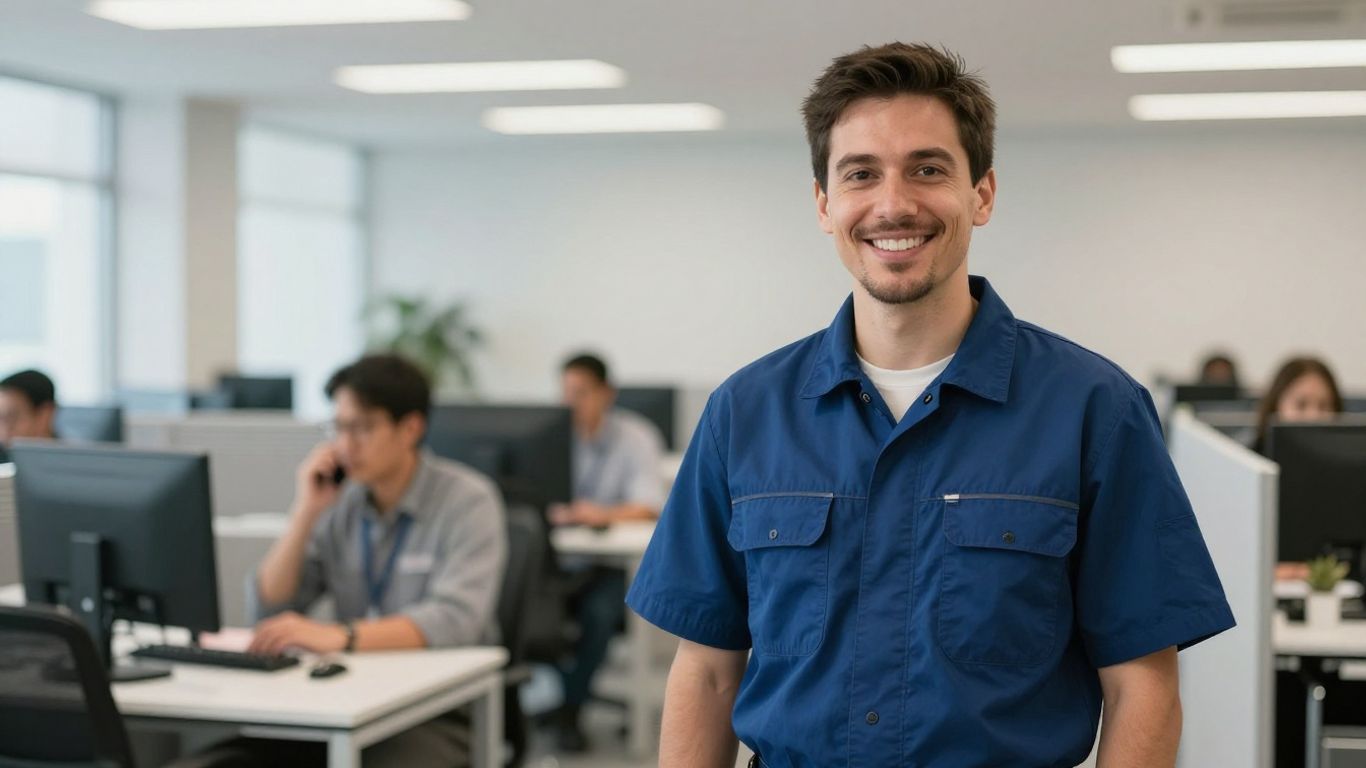 HVAC technician and answering service office