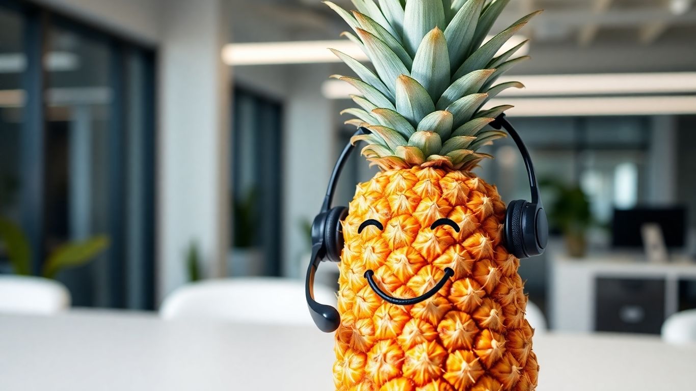 Pineapple virtual assistant with headset