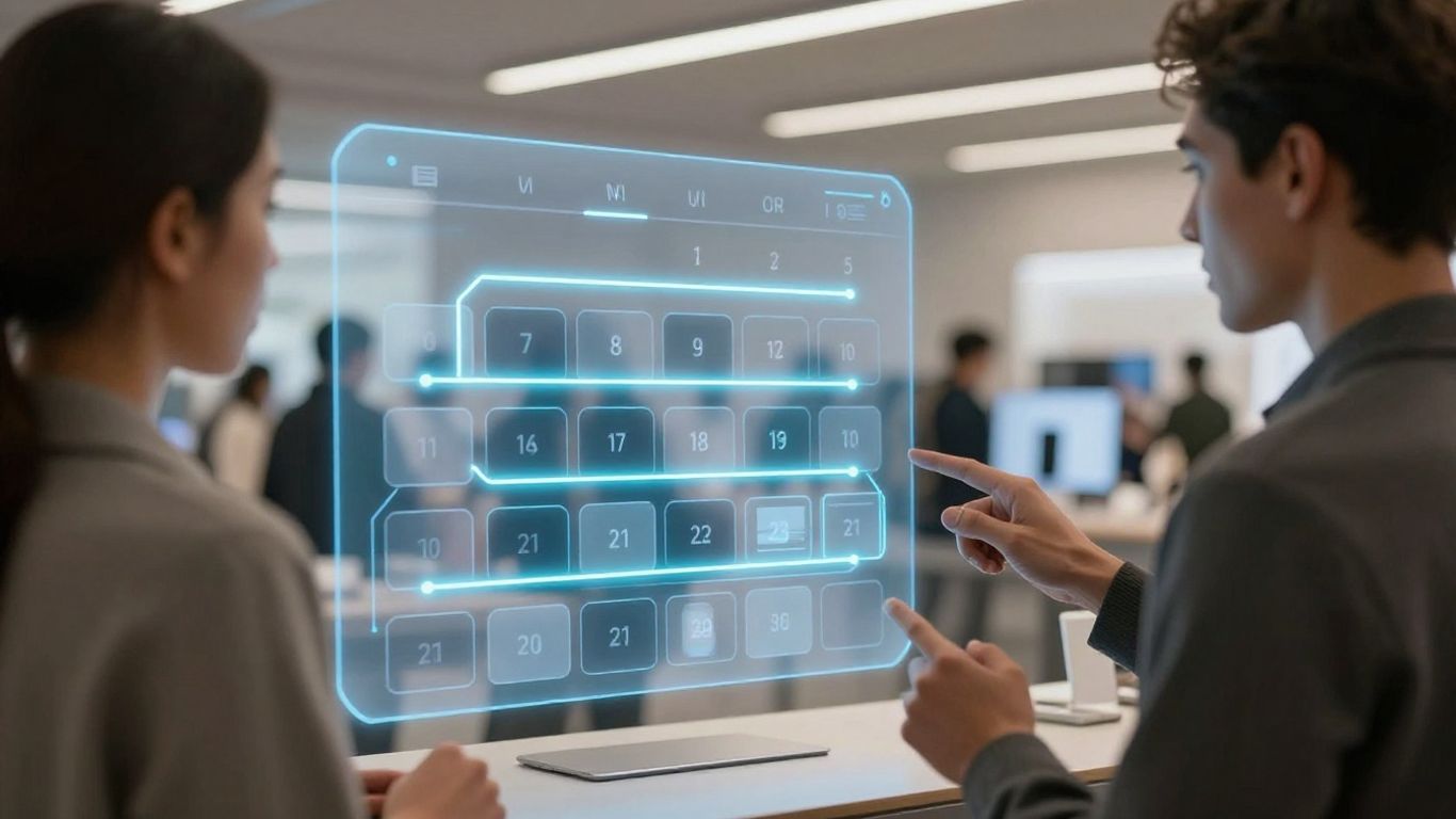 Customer scheduling appointment with AI in a retail store.