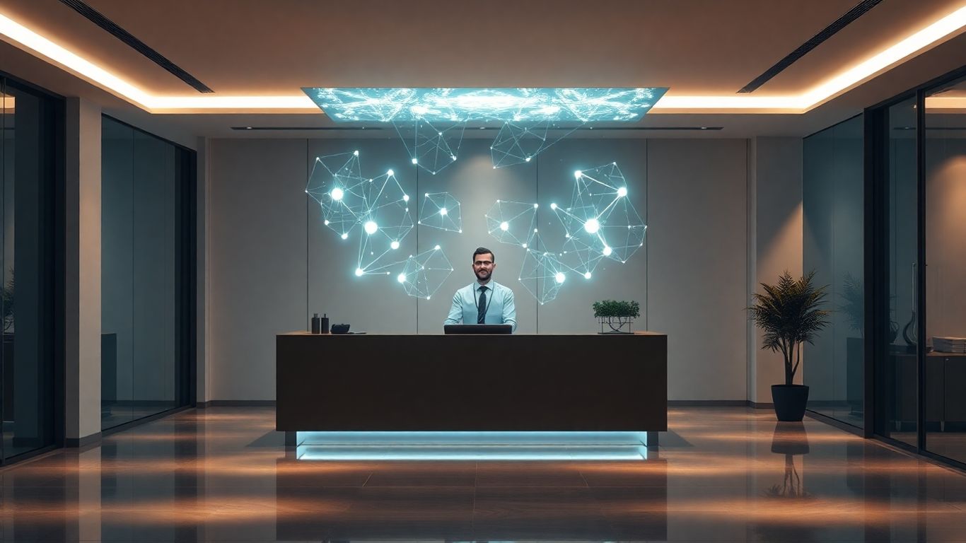 AI virtual receptionist providing 24/7 business support.