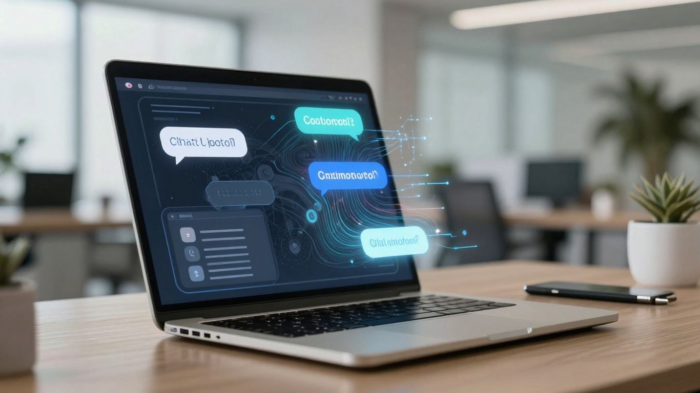 AI chatbot interface on a laptop screen