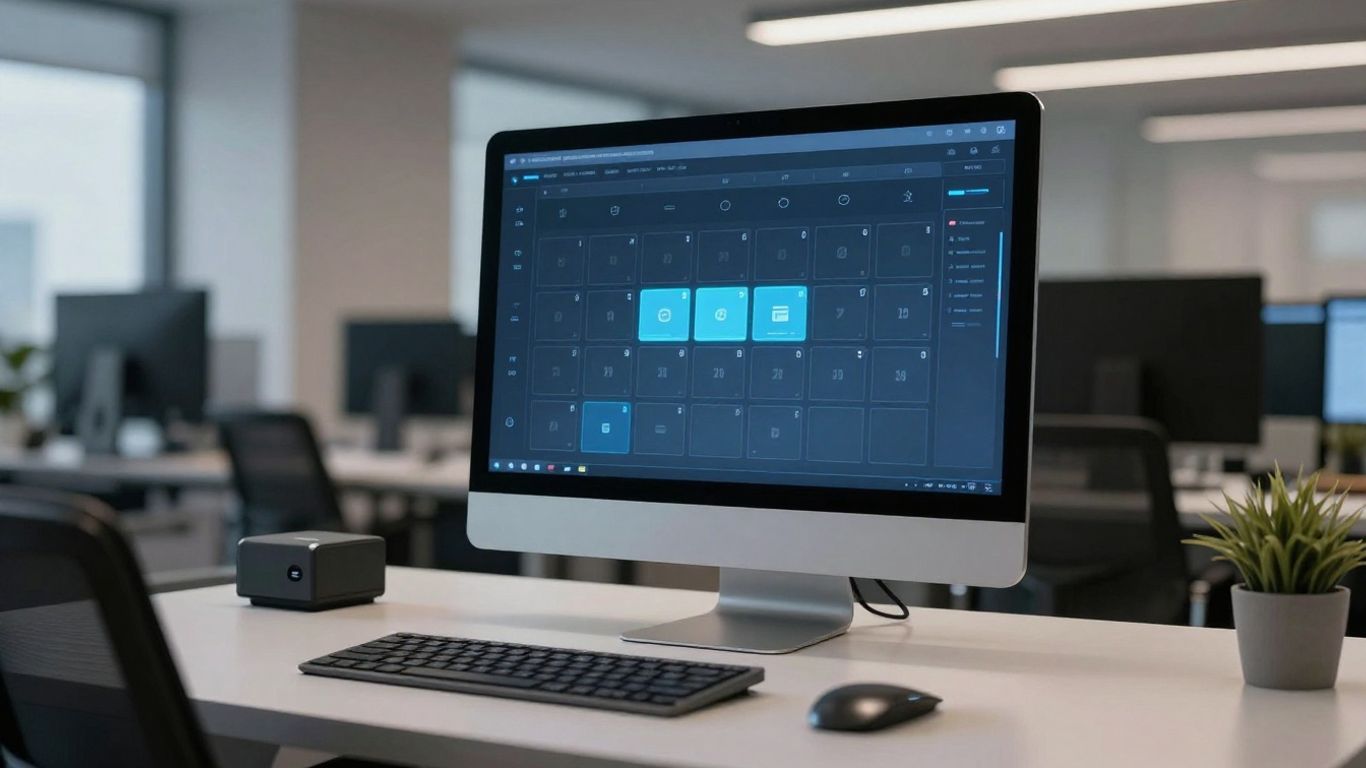 AI scheduling interface on a modern computer screen.
