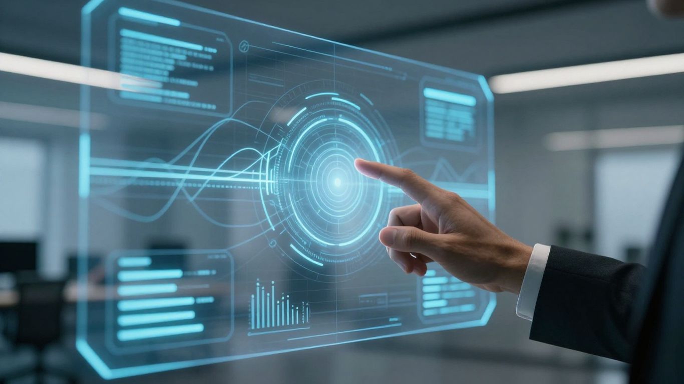 AI phone call assistant interface interacting with a business professional.