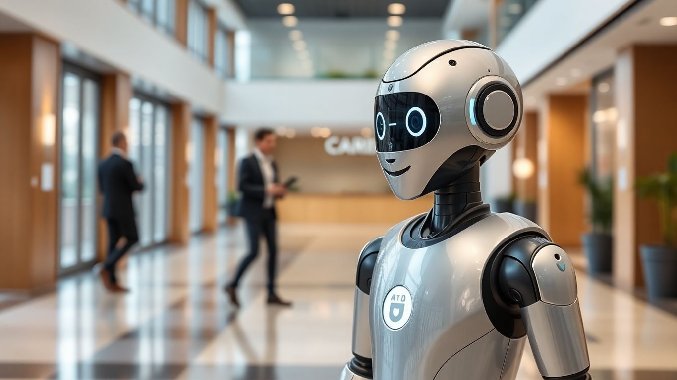 AI receptionist interacting with a person
