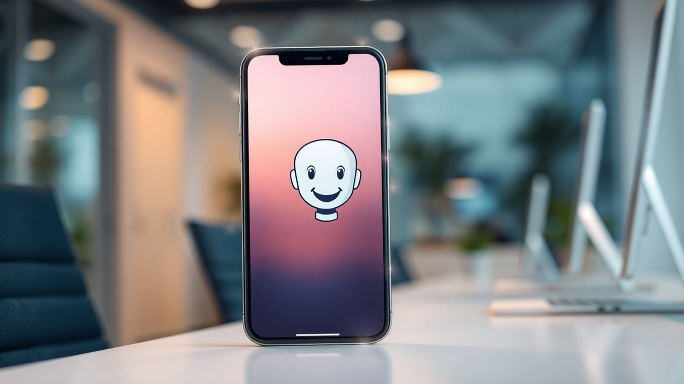 AI phone receptionist on a smartphone screen.