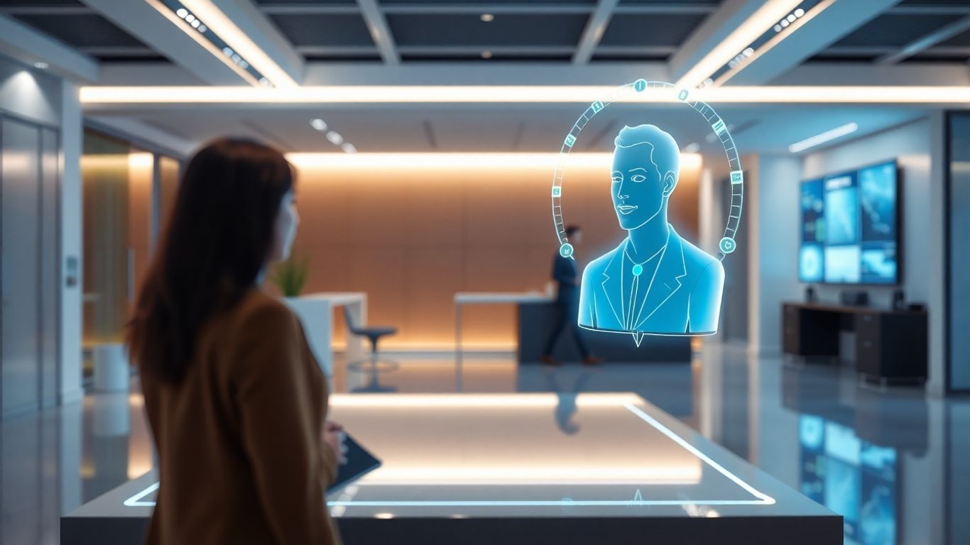 AI voice receptionist interacting with a customer.