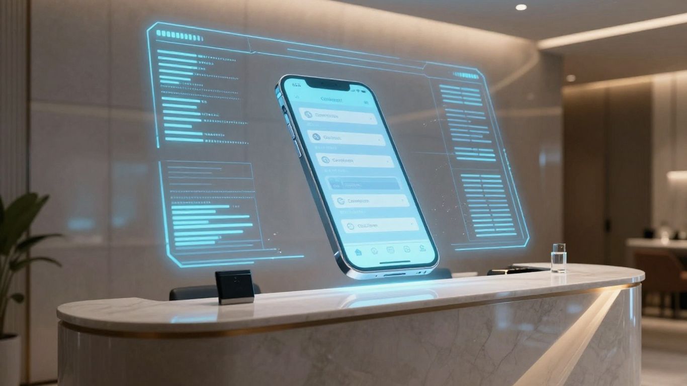 Hotel AI call routing and booking system interface.