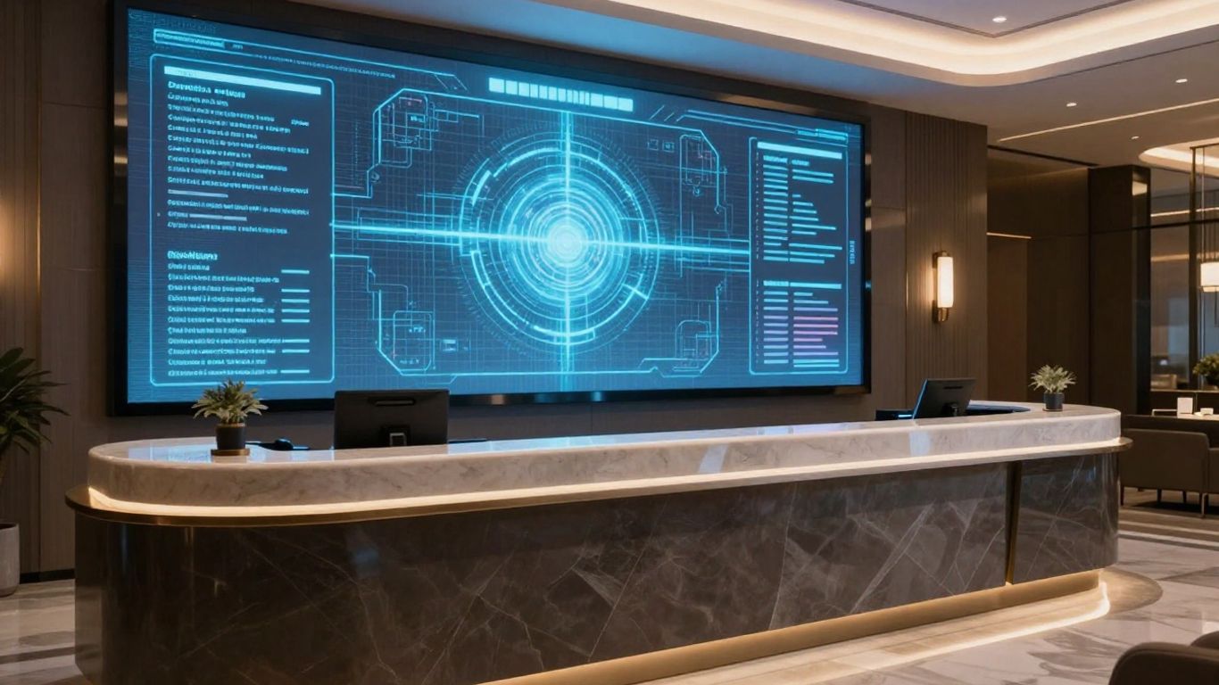 Hotel AI call routing and booking system interface.
