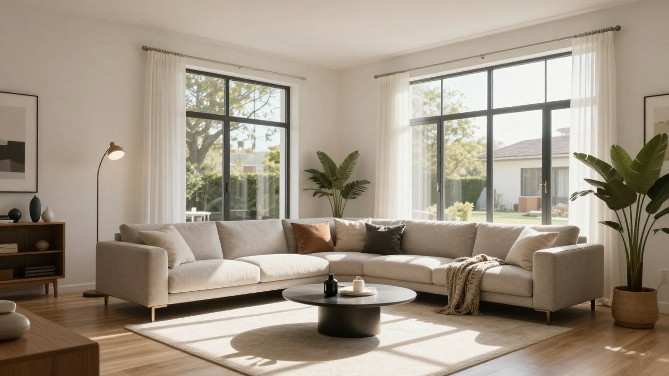 AI-staged modern living room interior