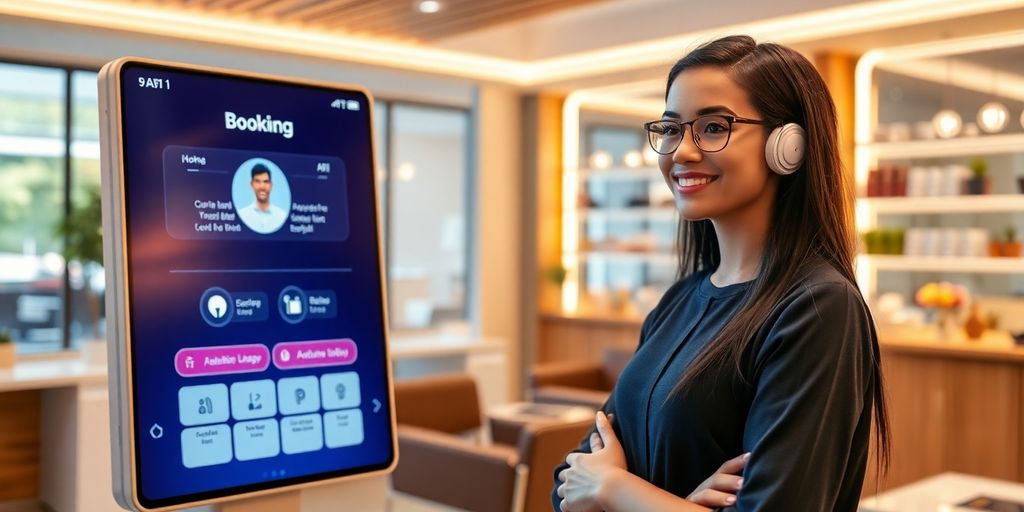 AI chatbot assisting a salon client with nail booking.