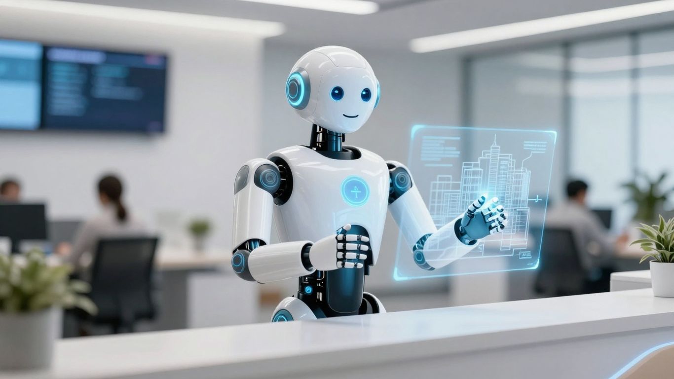 AI robot at property management front desk