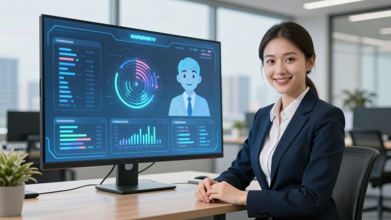 Property manager using AI virtual assistant for operations.