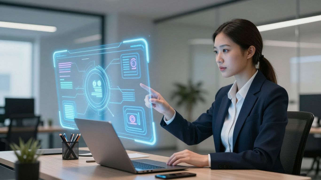 Property manager using AI virtual assistant for operations.