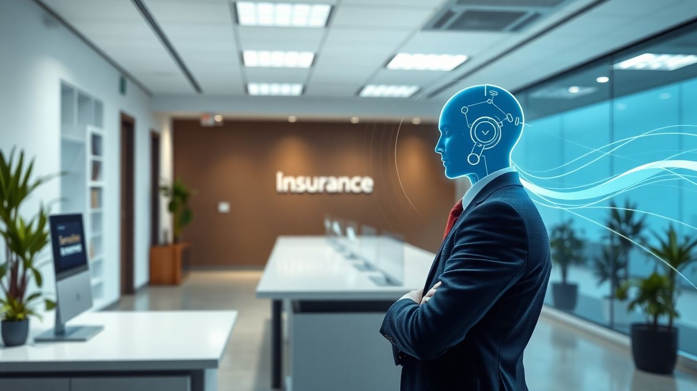 AI voicebot interface in an insurance office.