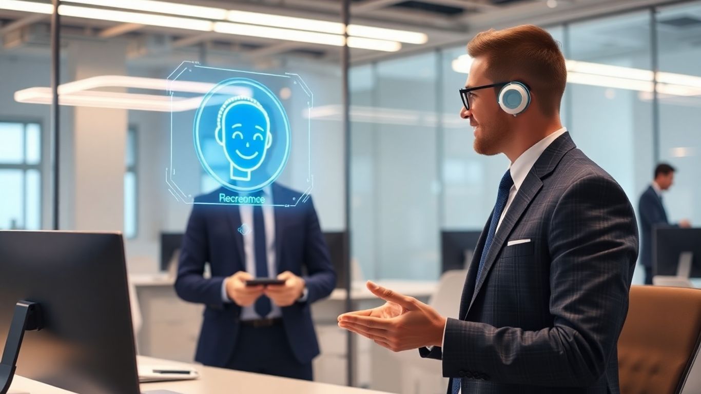 AI assistant helping business professional