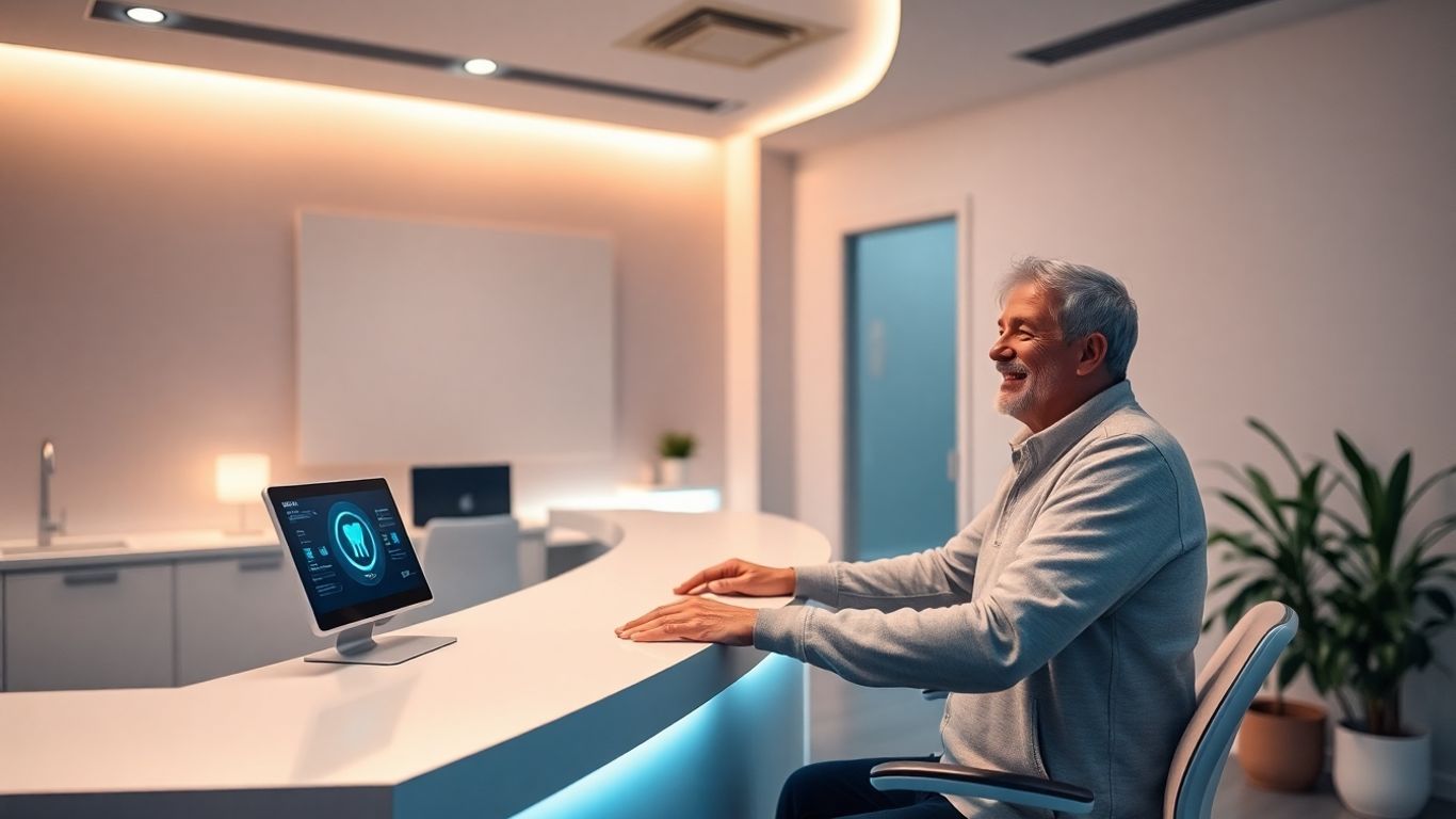 AI dental receptionist interacting with a patient.