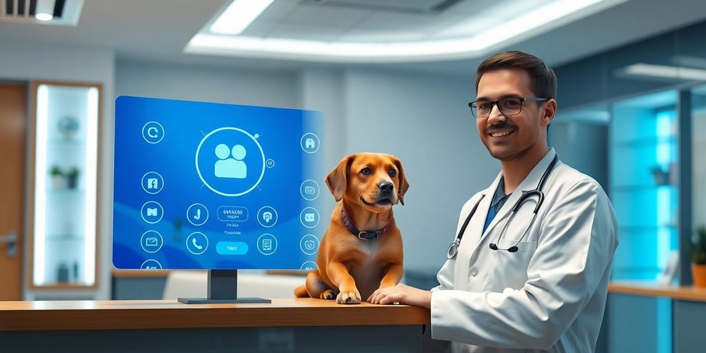 Veterinarian using AI phone system.