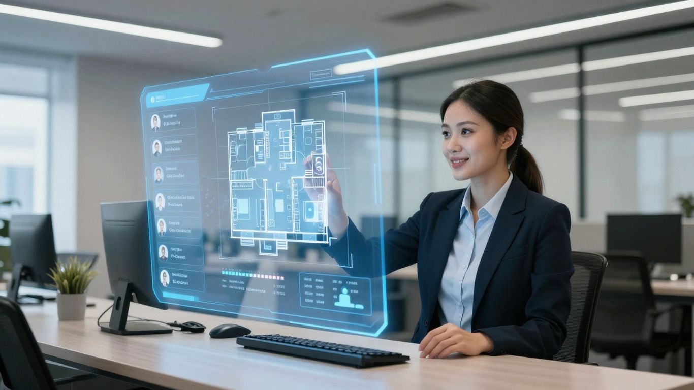 AI assistant helping leasing agent with property management.