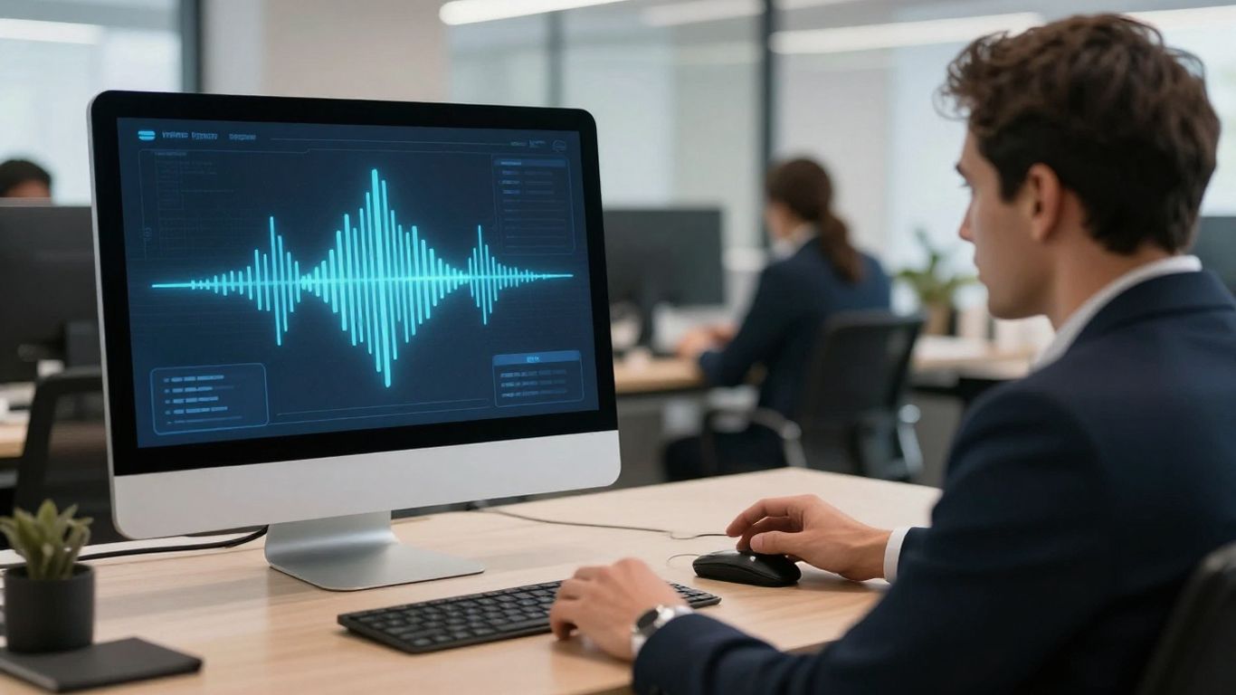 AI voice agent interface in a real estate office.