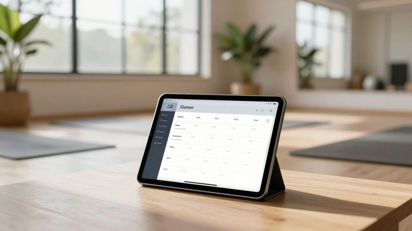 AI booking system in a modern yoga studio.