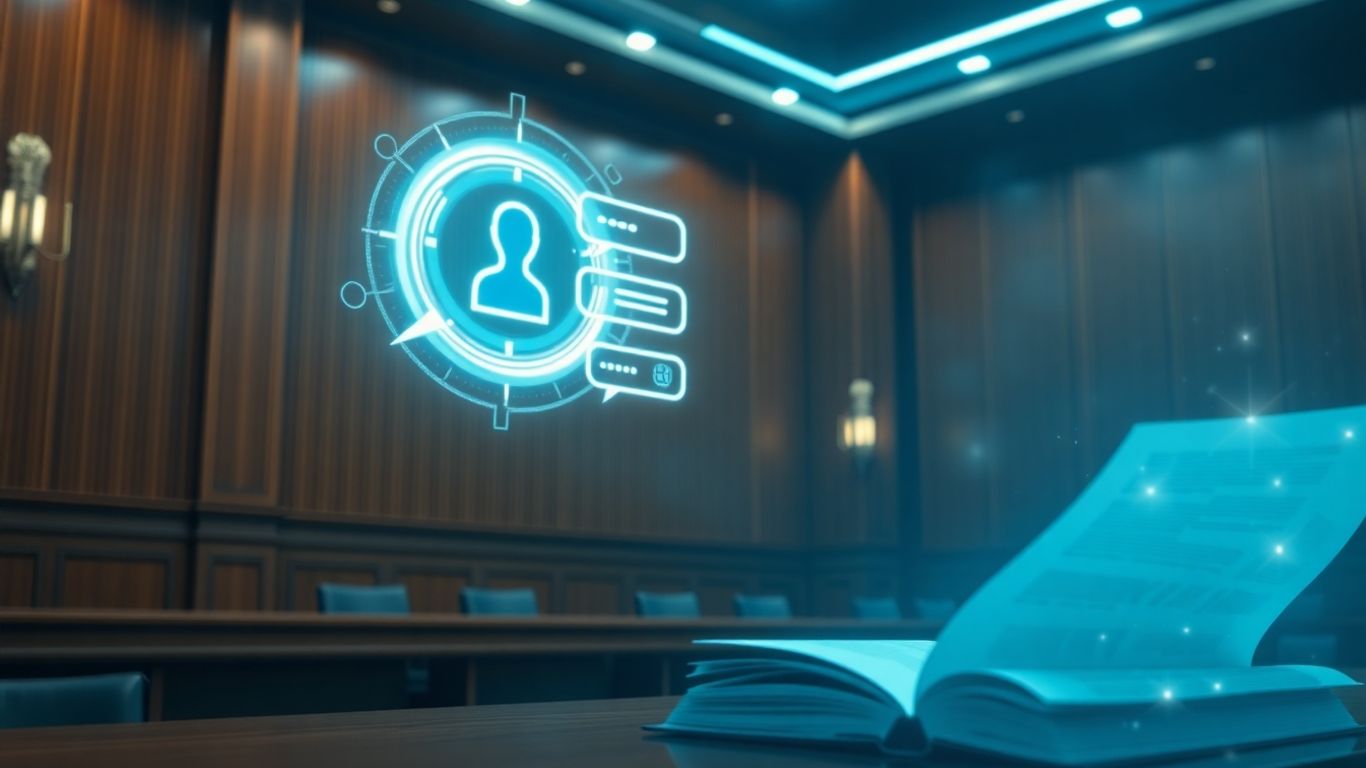 AI chatbot in a modern legal setting.