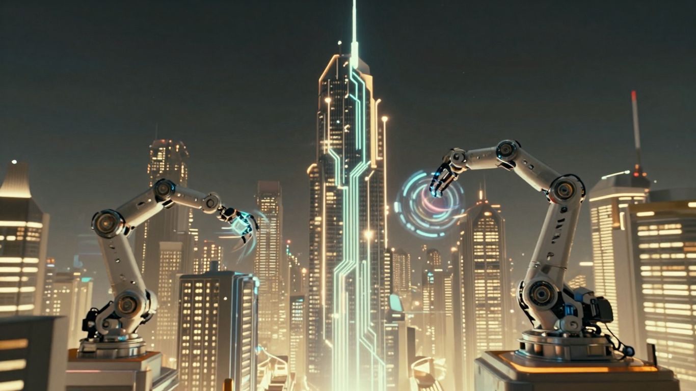 AI customer support automation cityscape