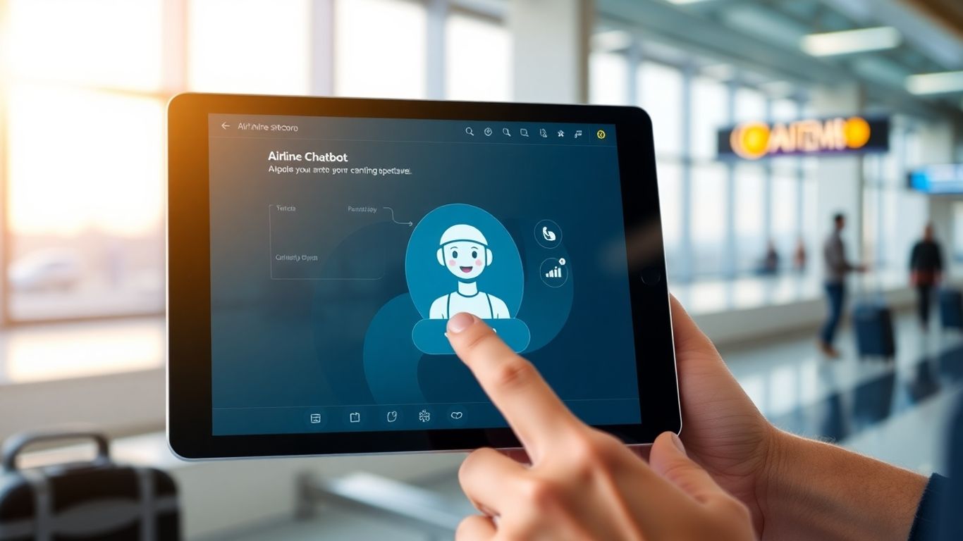 AI chatbot assisting passenger in airport