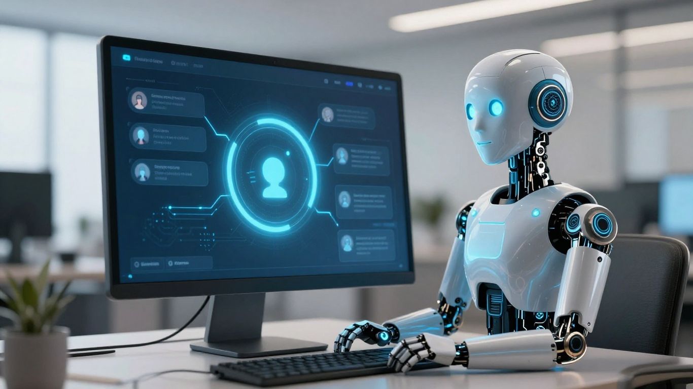 AI leasing agent chatbot interface on a computer screen.